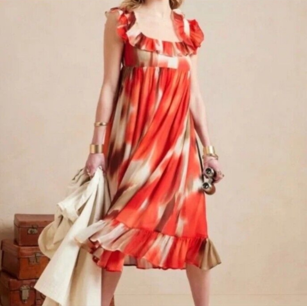 Banana Republic Ruffle Midi Dress XSP NWT